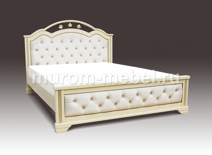 Фото Кровать Амелия с мягкой вставкой из дуба от производителя 'Муром-Мебель'