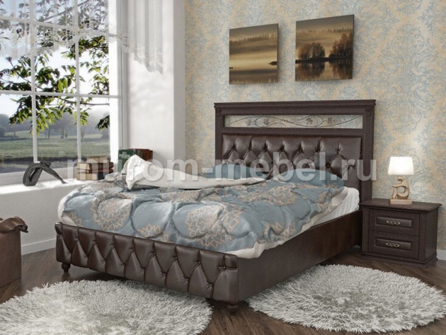 Фото Кровать Лира-3 с мягкой вставкой и ковкой от производителя 'Муром-Мебель'