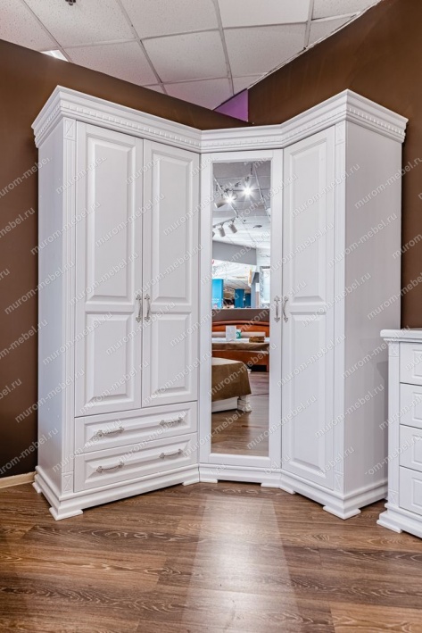 Фото Шкаф угловой Флоренция (белая эмаль) от производителя 'Муром-Мебель'