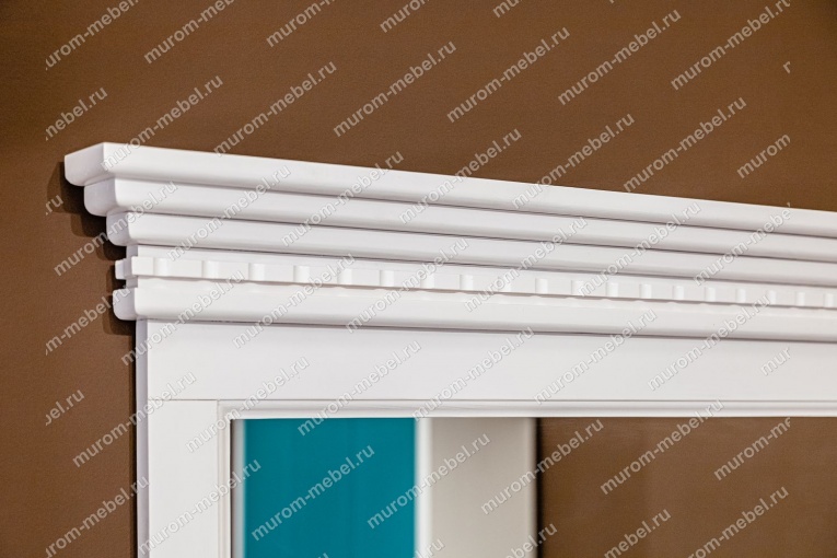 Фото Зеркало к комоду из серии "Флоренция" 4 ящика (белая эмаль) от производителя 'Муром-Мебель'