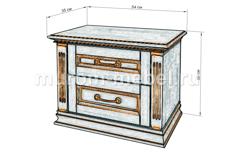 Фото Тумба Дарина 2 ящика от производителя 'Муром-Мебель'