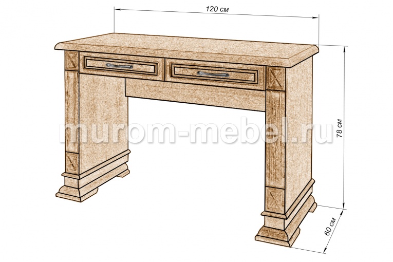 Фото Письменный стол Флоренция 2 ящика от производителя 'Муром-Мебель'