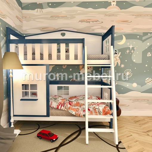 Фото Кровать двухъярусная Коттедж от производителя 'Муром-Мебель'