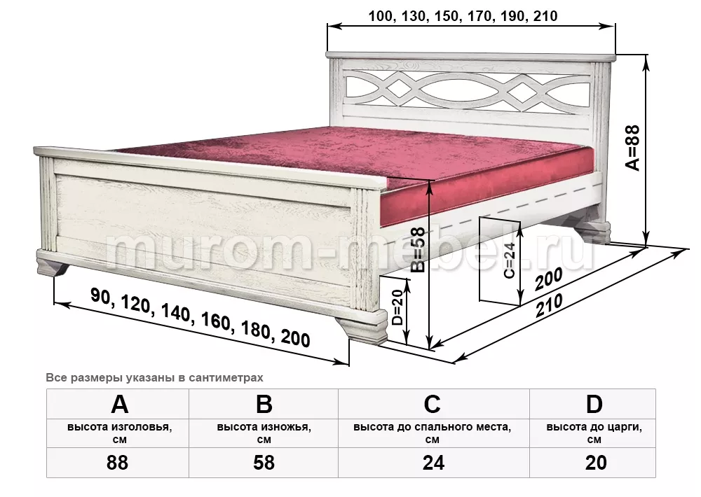 Кровать 180 200 массив