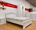 Фото Кровать Оливия (белая эмаль с серебряной патиной) от производителя 'Муром-Мебель'