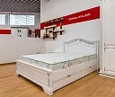 Фото Кровать Оливия (белая эмаль с серебряной патиной) от производителя 'Муром-Мебель'