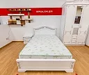 Фото Кровать Оливия (белая эмаль с серебряной патиной) от производителя 'Муром-Мебель'