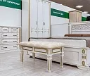 Фото Кровать Пальмира (белая эмаль с золотой патиной) от производителя 'Муром-Мебель'