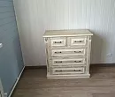 Комод из серии "Оливия" (белая эмаль с серебряной патиной)
