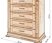 Фото Комод Флоренция 5 ящиков от производителя 'Муром-Мебель'