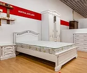 Фото Кровать Оливия (белая эмаль с серебряной патиной) от производителя 'Муром-Мебель'