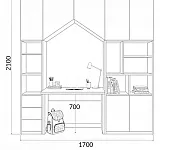 Фото Стенка детская Домик, фасады МДФ эмаль от производителя 'Муром-Мебель'