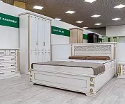 Фото Кровать Пальмира (белая эмаль с золотой патиной) от производителя 'Муром-Мебель'