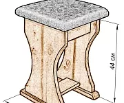 Фото Табурет-парта (сосна) от производителя 'Муром-Мебель'