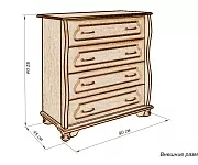 Фото Комод 4 ящика из серии "Стиль" от производителя 'Муром-Мебель'