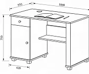 Фото Стол письменный Комби от производителя 'Муром-Мебель'