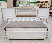 Фото Кровать Пальмира (белая эмаль с золотой патиной) от производителя 'Муром-Мебель'