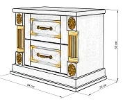 Фото Тумба из серии "Пальма" (белая эмаль с золотой патиной) от производителя 'Муром-Мебель'