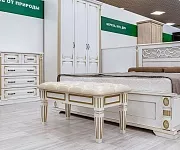 Фото Кровать Пальмира (белая эмаль с золотой патиной) от производителя 'Муром-Мебель'