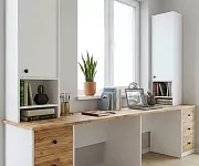 Фото Двухместный письменный стол Робин, верхние фасады МДФ Эмаль от производителя 'Муром-Мебель'