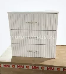Тумба «Борджия», массив сосны, 700x600x400, кол-во ящиков: 3, Ножки золото, Ручки №6, цвет - Шампань, 1 шт.