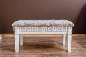 Банкетка с каретной стяжкой (белая эмаль)