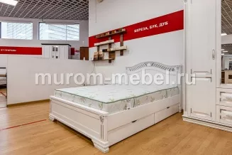 Кровать Оливия (белая эмаль с серебряной патиной)