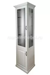 Шкаф-витрина в стиле «Валенсия» массив сосны, 2100х450х400, цвет - шампань