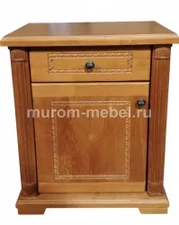 Тумба прикроватная массив сосны, 610х510х330, цвет: Вишня 1,5, 2 шт. – открывание слева и справа