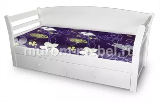 Кровать Верона 90х200 массив сосны, цвет: Белая эмаль, без ящиков