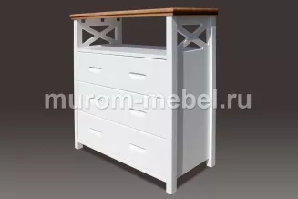 Комод "Леруа" массив сосны, 900x900x450, цвет - Белая эмаль