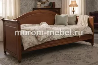 Кровать «Ассоль» массив березы, 100х190, цвет - Грецкий орех 2 матовый лак, возможно укомплектовать ящиками на направляющих (3000р за шт.)