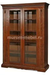 Шкаф книжный Милано 2-х створчатый (сосна, резьба береза)
