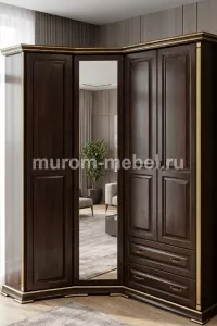 Шкаф угловой из серии "Грета" (сосна, резьба береза)