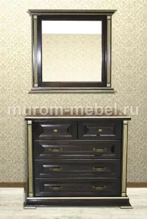 Комод и зеркало из серии "Грета" (сосна, резьба береза)