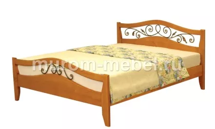 Кровать Алиса с ковкой из бука