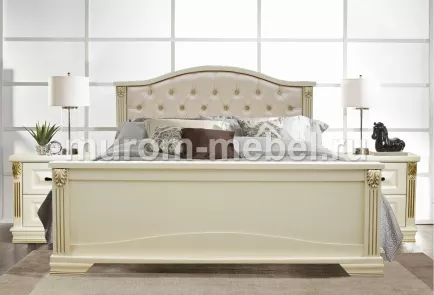 Кровать Кливия с мягкой спинкой из бука