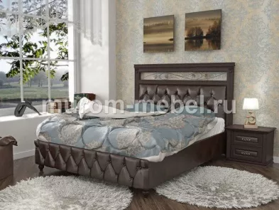 Кровать Лира-3 с мягкой вставкой и ковкой