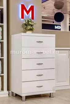 Тумба Бали 5 ящиков (белая эмаль)