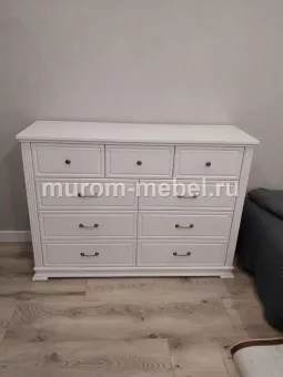 Комод Венеция из массива сосны, ВхШхГ 1000х1400х450, цвет -  RAL 9010