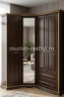 Шкаф угловой из серии "Грета" (сосна, резьба береза)