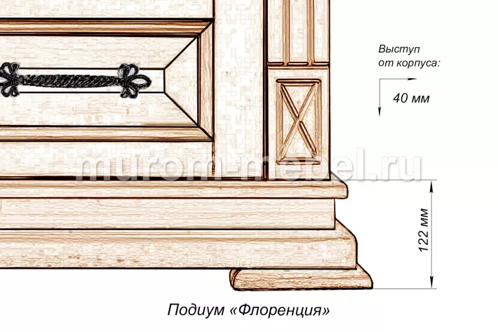 Фото Комод Флоренция 8 ящиков от производителя 'Муром-Мебель'