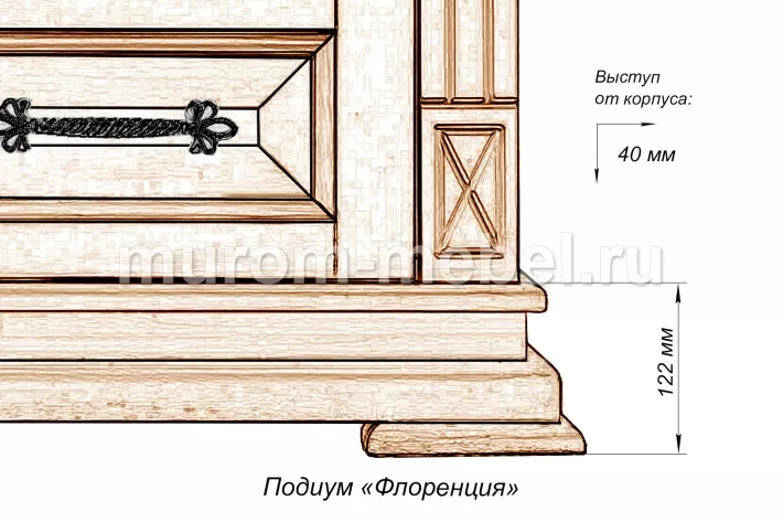 Фото Тумба Флоренция ящик дверка от производителя 'Муром-Мебель'
