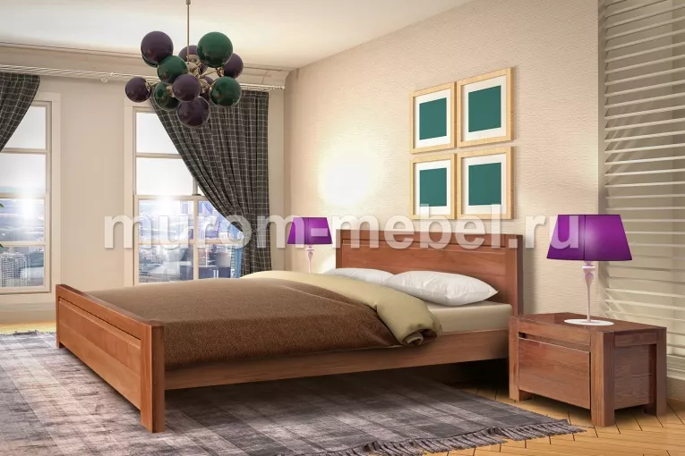 Фото Кровать Марко из массива дуба от производителя 'Муром-Мебель'