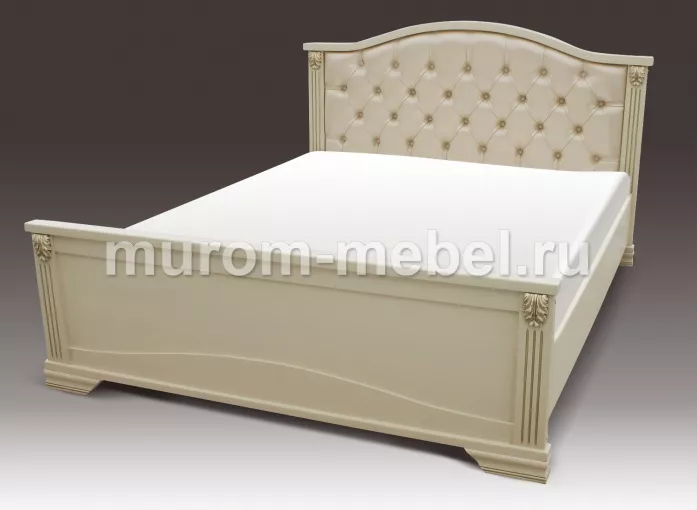 Фото Кровать Кливия с мягкой спинкой из дуба от производителя 'Муром-Мебель'