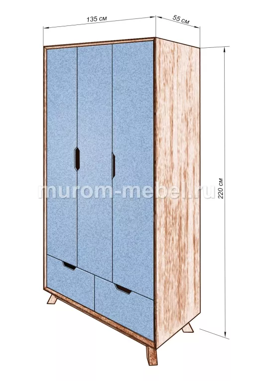 Шкаф Монако 3-х ств. Фото Шкаф Монако 3-х ств. от производителя 'Муром-Мебель'