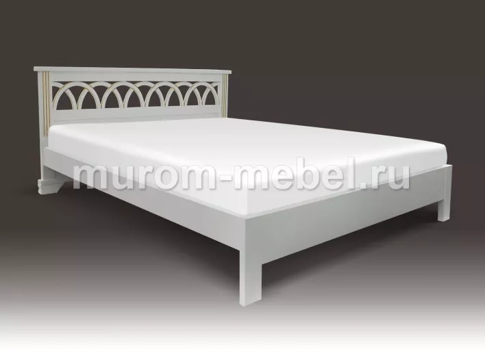 Фото Кровать Лира (Lux) из дуба от производителя 'Муром-Мебель'