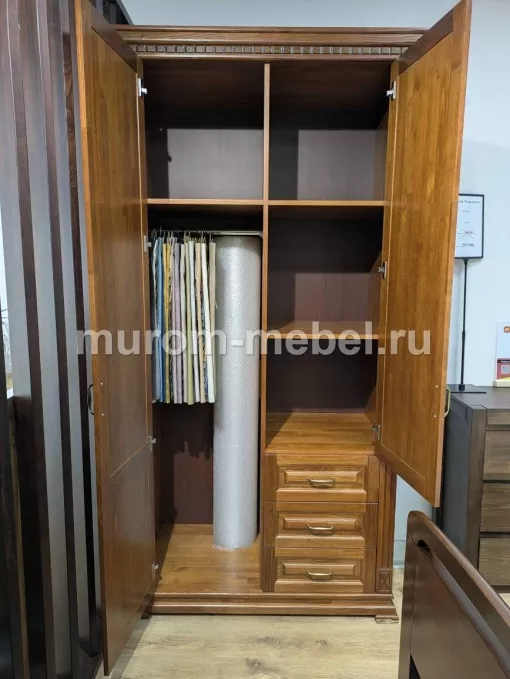 Фото Шкаф «Флоренция-4», массив сосна , 2300х1150х600, цвет - вишня 2 от производителя 'Муром-Мебель'