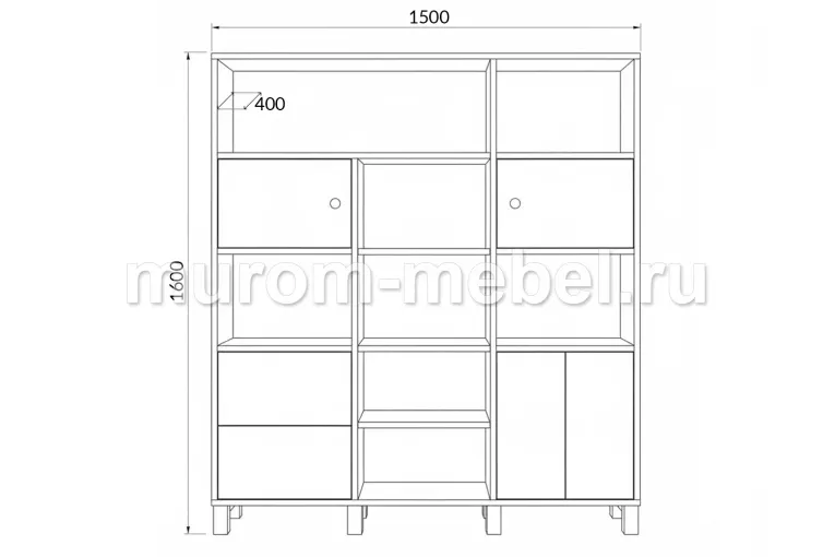 Фото Шкаф-стеллаж Комби от производителя 'Муром-Мебель'