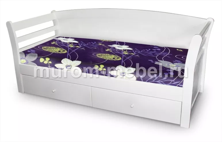 Фото Кровать Верона 90х200 массив сосны, цвет: Белая эмаль, без ящиков от производителя 'Муром-Мебель'